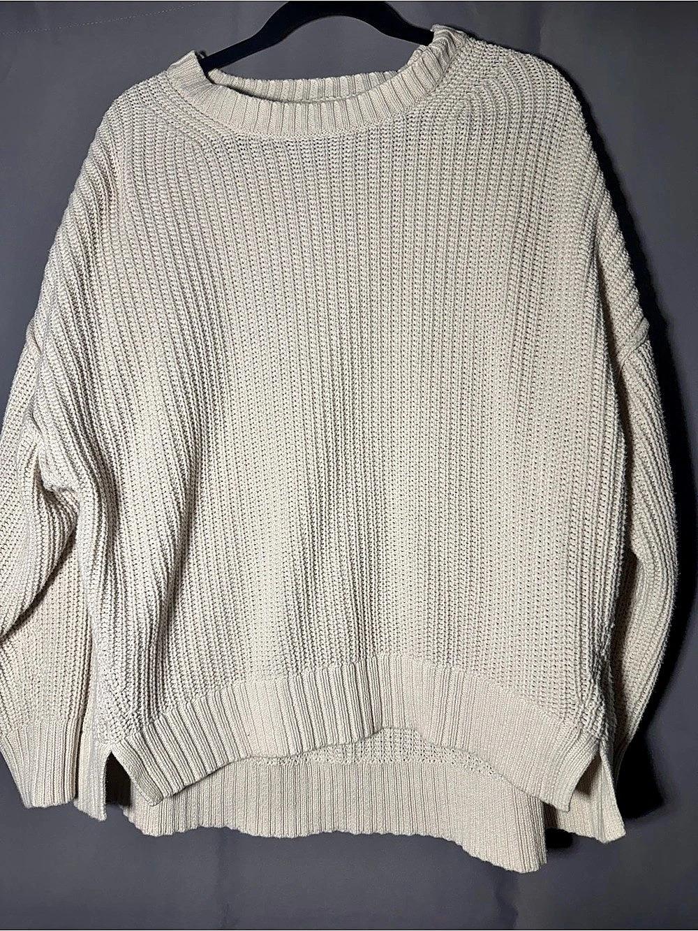American Eagle Cream Knit Crewneck Sweater